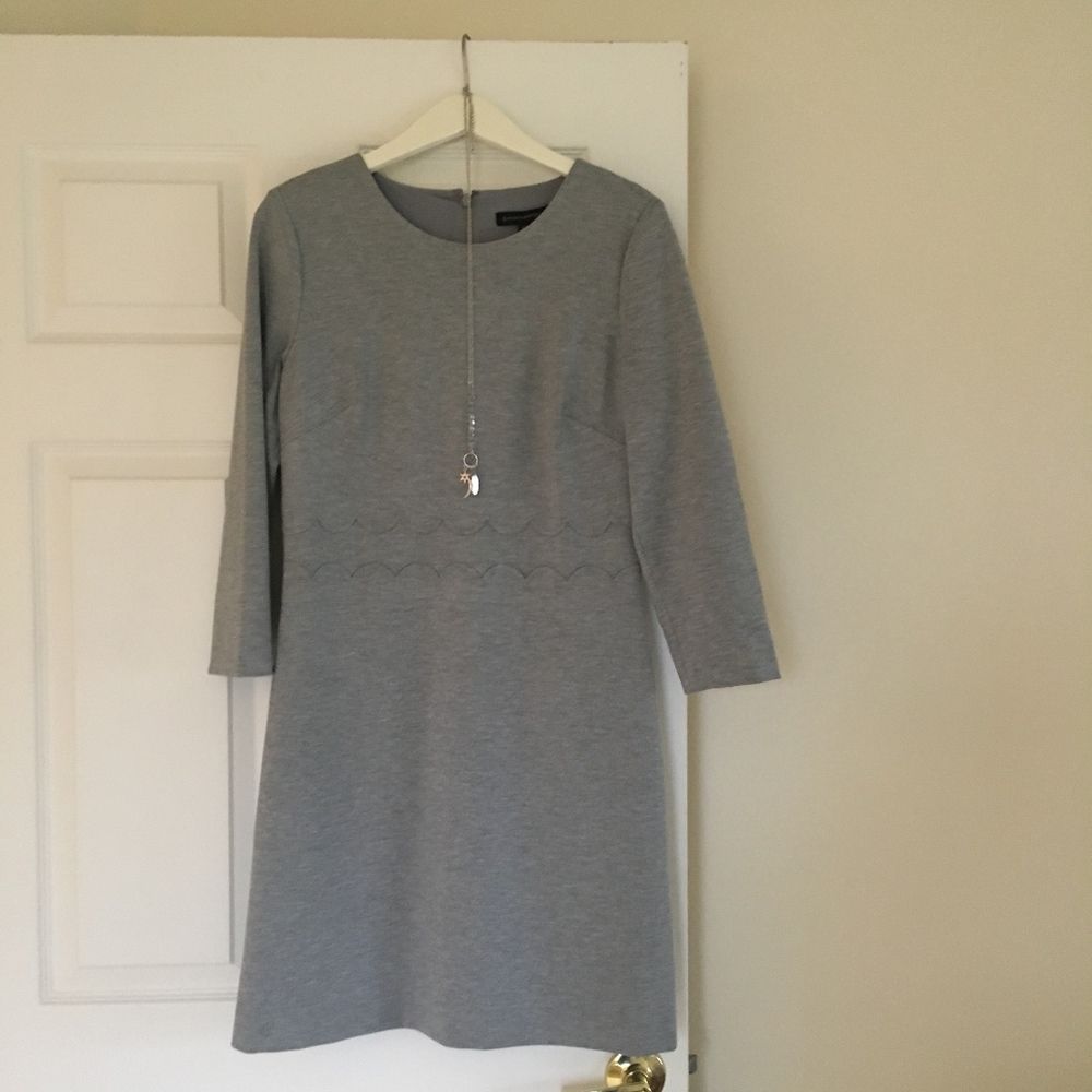 Beautiful, stylish grey dress from Banana Republic, 3/4 length sleeves.